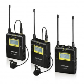 UWMIC9 (RX9+TX9+TX9) 96-Channel Digital UHF Wireless Lavalier Microphone System with 2 Bodypack Transmitters, Portable Receiver, 2 Lav Mics, Shoe Mount, XLR/3.5mm Outputs